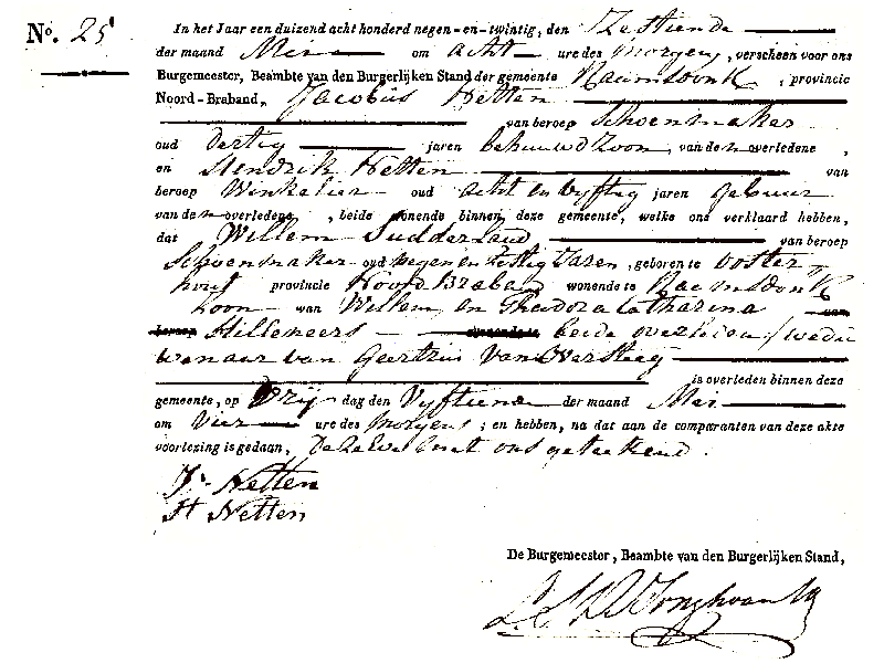 18290516 ovl akte 25 Willem Sudderland wdn Geertrui v Oversteeg